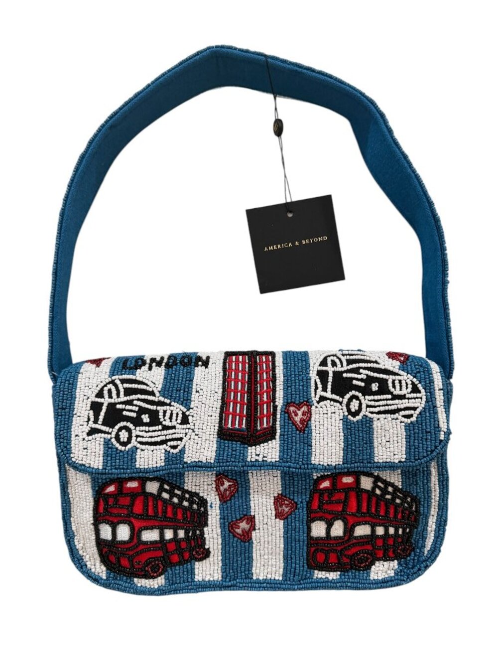 Viral Tik Tok London Taxi Bus Phone Booth Beaded Bag America & Beyond NWT
